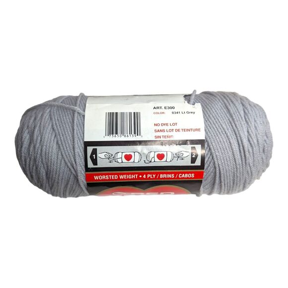 Red Heart Super Saver Yarn Light Gray No Dye Lot 4 Ply Worsted 8oz Yarn New - Picture 3 of 5